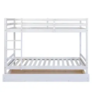 Timpson Bunk Bed With Drawer 90 X 200 Cm Double Bunk Bed Children'S Bed Loft Bed Slatted Frame