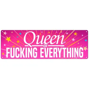 Grindstore Queen Of ing Everything Slim Plaque Pink/White (One Size)