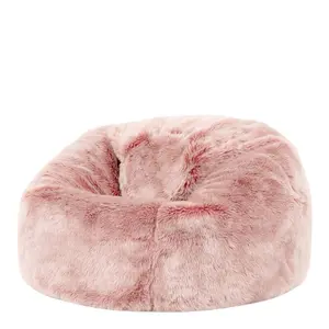 Icon Kids Faux Fur Fluffy Bean Bag Chair Rose Pink