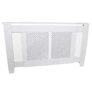 Adjustable Radiator Cover MDF White 1400mm 1920mm