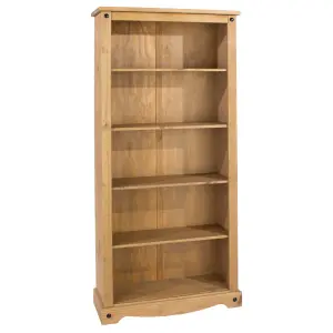 Core Products Premium  Corona tall bookcase, antique waxed pine