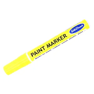 Oil-based Paint Marker Pen Permanent for Tyres Rubber Stone Leather Fabric Plastic Glass (Neon Yellow)