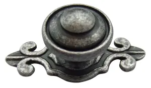 Zinc alloy Pewter effect Round Furniture Knob