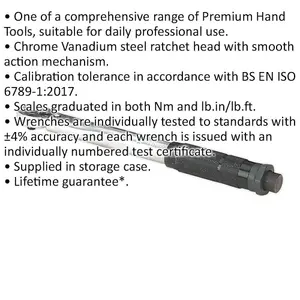 Precision Calibrated Torque Wrench 1/4" Drive - 5 to 25 Nm Range for Professionals