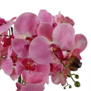 Artificial Orchid with Glass Planter Pink Botanik