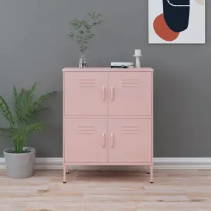 Berkfield Storage Cabinet Pink 80x35x101.5 cm Steel