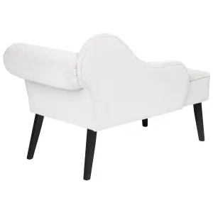 Right Hand Fabric Chaise Lounge White BIARRITZ