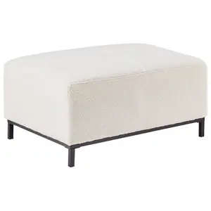 Left-Hand Corner Sofa with Ottoman OSLO White Boucle 5 Seater Left Hand