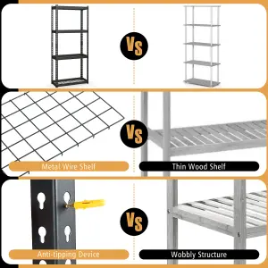 Costway 4-Tier Garage Storage Shelves Adjustable Heavy Duty Metal Storage Shelving Unit 71 x 31 x 152 cm