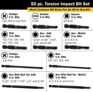 Titan 50Pc Torsion Impact Bit Set