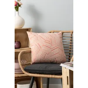 Blaseio Malmo Jacquard Geometric Square Scatter Cushion with Filling Spice