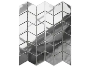 Glass mosaic on mesh for bathroom or kitchen 26.5cm x 30.5cm - Magic Silver Chevron