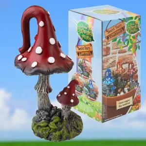 Enchanted Fairy Toadstool Secret Garden Ornament Red