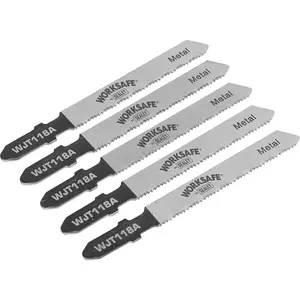 5-Pack 55mm HSS Jigsaw Blades for Metal Cutting - 21 TPI Wavy Teeth Design