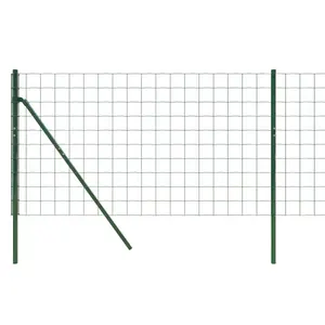 Nelda Anthracite Metal Fence Panels Green / 110cm H x 2500cm W / 13