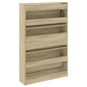 Berkfield Shoe Cabinet Sonoma Oak 80x21x125.5 cm Engineered Wood