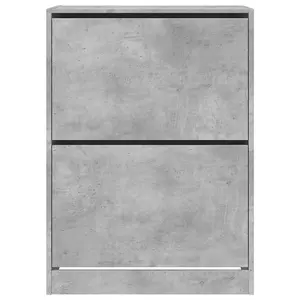 Berkfield Shoe Cabinet with 2 Flip-Drawers Concrete Grey 80x42x108 cm