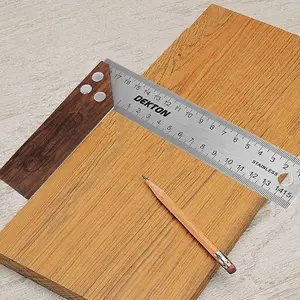 Carpenters Squares With Rosewood Type Hardwood Stock, Stainless Steel 6" (150mm)