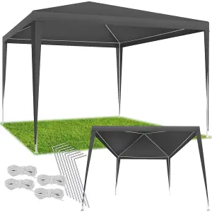 Gazebo Kara - 3 x 3 m, water & UV resistant, guy ropes and pegs included - grey