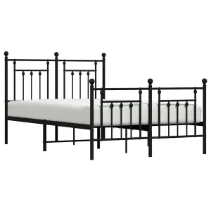 Berkfield Metal Bed Frame with Headboard and Footboard Black 120x190 cm