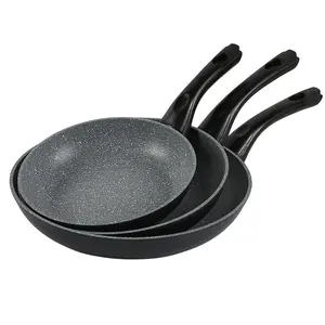 URBN-CHEF 28cm Width 3pcs Forged Aluminium Induction  Frying Grilling Pans Cookware Set