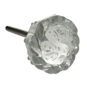 Nicola Spring - Glass Cabinet Knobs - Flower - Pack of 6