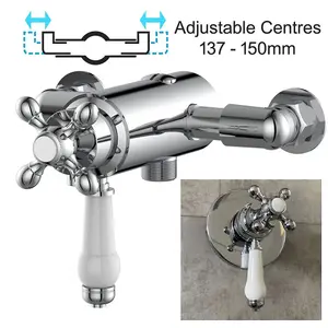 Traditional Dual Control Thermostatic Concealed Shower Mixer Valve 137mm 150mm