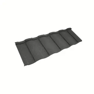 PACK OF 5 (Total 5 Units) - Classic Roman Contour Profile Metal Roof Tile - 1280mm (W) x 370mm (L) - Black