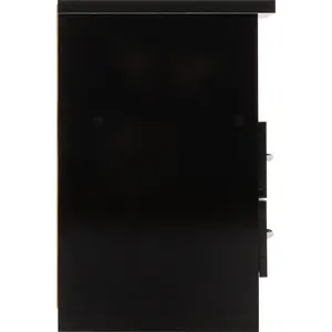 Cascio 2 Drawer Bedside Table Black Gloss