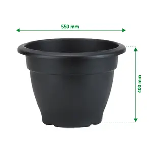 Verve Florus Black Bell Plastic Plant pot (Dia) 55cm, (H)40cm, 60.5L