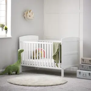 Grace Cot Bed with Foam Mattress White