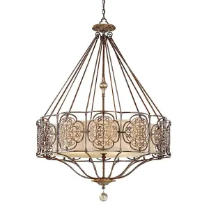 Luminosa Marcella 4 Light Round Pendant British Bronze Finish, E27