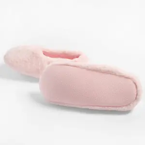 Memory Foam Slipper Socks Faux Fur Fleece Warm Soft Womens Ladies - Blush - M/L