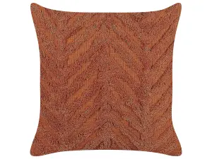 Throw Cushion LEWISIA Cotton 45 x 45 cm Geometric Tufted Orange