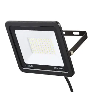 Litecraft Stanley Slimline Black 50 Watt LED IP65 Outdoor Wall Flood Light