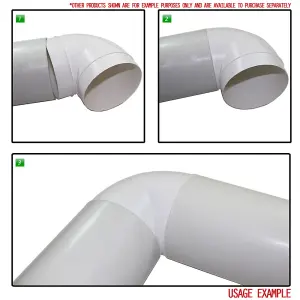 Kair Plastic Ducting Pipe 125mm - 350mm Short Length - Rigid Straight Duct Channel