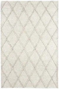 Cream Modern Luxurious Handmade  Geometric Easy to Clean Rug For Bedroom LivingRoom and Dining Room -200cm X 300cm