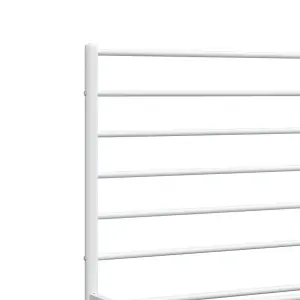 Berkfield Metal Bed Frame with Headboard White 120x200 cm