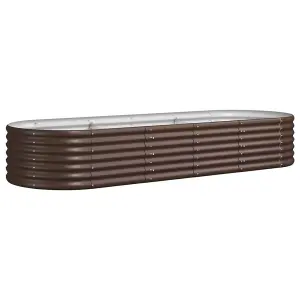 Berkfield Garden Planter Powder-coated Steel 224x80x36 cm Brown