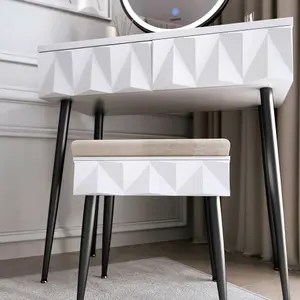 Montana Black Dressing Table with Touch Sensor LED Mirror