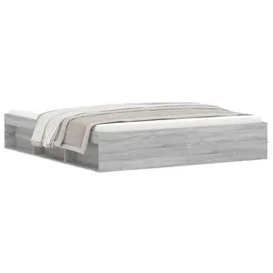 Berkfield Bed Frame Grey Sonoma 180x200 cm Super King Size