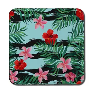 Square 6 Piece Coaster Set (Set of 6) Tropical Palm