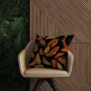 Orange Feather Leaves Outdoor Cushion 60cm x 60cm