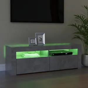 Berkfield TV Cabinet with LED Lights Concrete Grey 120x35x40 cm