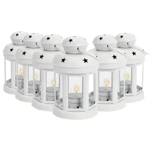 Nicola Spring - Metal Hanging Tealight Lanterns - 16cm - Pack of 6