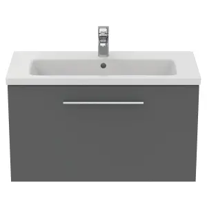 Ideal Standard i.life S Compact Matt Quartz Grey Wall-mounted Bathroom Vanity unit (H) 440mm (W) 800mm