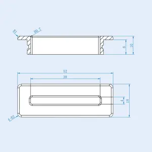 Nes Home Brushed Brass Rectangle Overflow Stopper