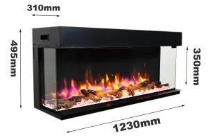 Rosedale 3D Media Wall Electric Fire - Medium