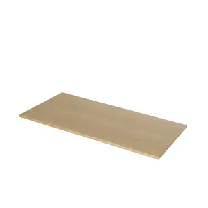 GoodHome Avela Matt Oak Veneer Square edge Chipboard Worktop (T) 1.8cm x (L) 100cm x (W) 45.1cm