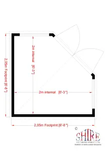 Shire Hampton 7x7 ft & 2 windows Pent Wooden Summer house - Assembly service included